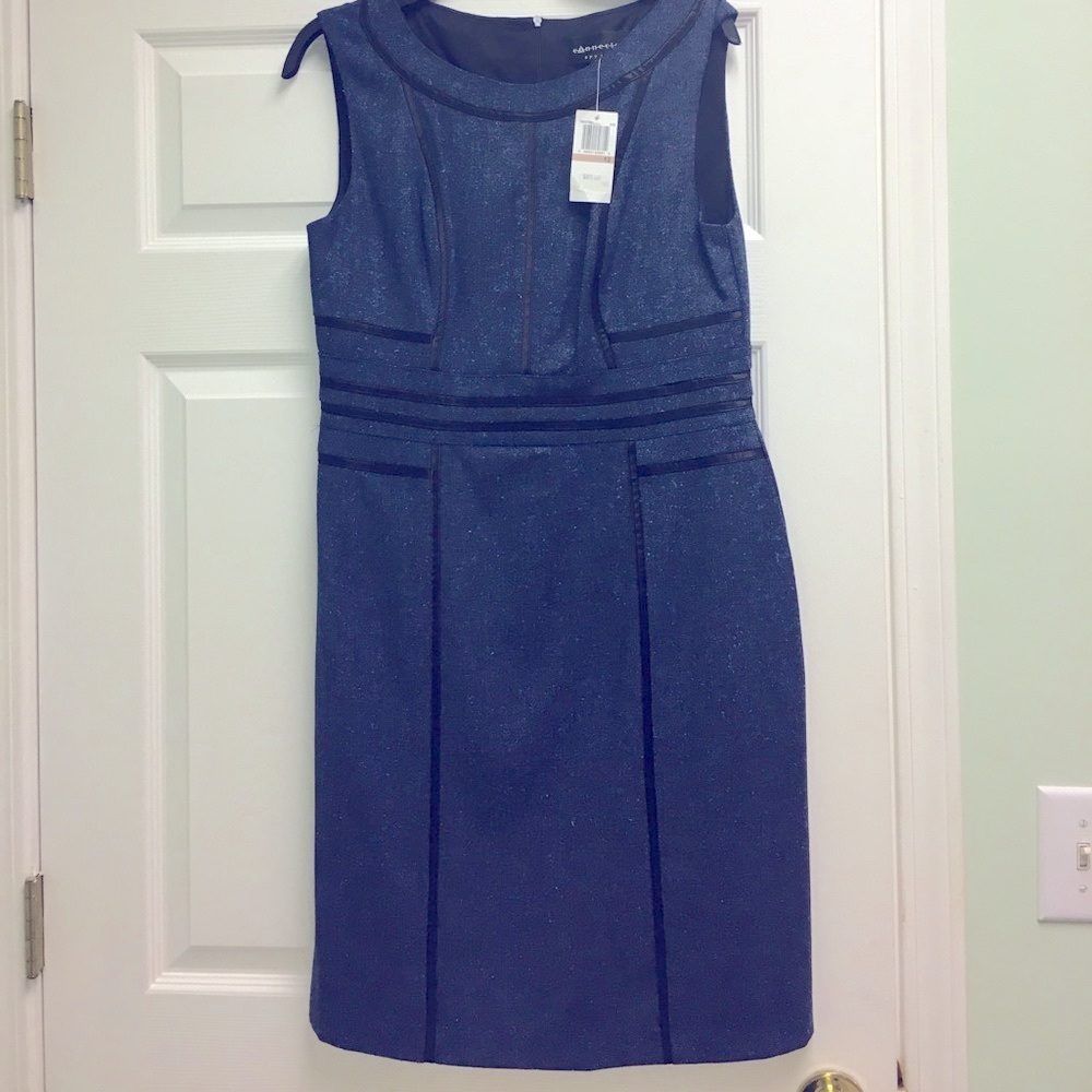 NWT-Connected Apparel navy sleeveless dress